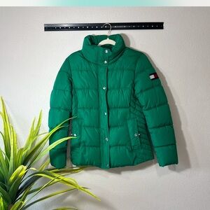 Tommy Hilfiger green puffer jacket